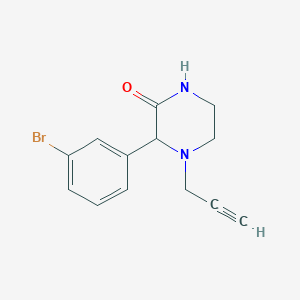 molecular formula C13H13BrN2O B2480036 3-(3-Bromophenyl)-4-(prop-2-yn-1-yl)piperazin-2-one CAS No. 1825310-23-3