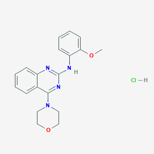 molecular formula C19H21ClN4O2 B2480037 N-(2-methoxyphenyl)-4-morpholinoquinazolin-2-amine hydrochloride CAS No. 1049752-31-9