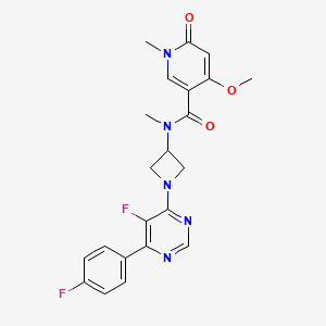 molecular formula C22H21F2N5O3 B2480039 N-[1-[5-Fluoro-6-(4-fluorophenyl)pyrimidin-4-yl]azetidin-3-yl]-4-methoxy-N,1-dimethyl-6-oxopyridine-3-carboxamide CAS No. 2380185-98-6