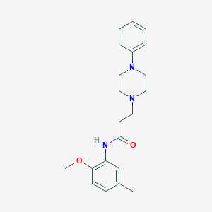molecular formula C21H27N3O2 B248004 N-(2-methoxy-5-methylphenyl)-3-(4-phenylpiperazin-1-yl)propanamide 
