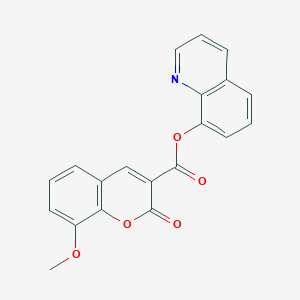 molecular formula C20H13NO5 B2480040 quinolin-8-yl 8-methoxy-2-oxo-2H-chromene-3-carboxylate CAS No. 836665-56-6