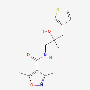 B2480046 N-[2-hydroxy-2-methyl-3-(thiophen-3-yl)propyl]-3,5-dimethyl-1,2-oxazole-4-carboxamide CAS No. 2097901-26-1