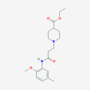 Ethyl 1-[3-(2-methoxy-5-methylanilino)-3-oxopropyl]-4-piperidinecarboxylate