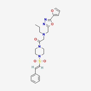 B2480051 2-[[5-(furan-2-yl)-1,3,4-oxadiazol-2-yl]methyl-propylamino]-1-[4-[(E)-2-phenylethenyl]sulfonylpiperazin-1-yl]ethanone CAS No. 925405-80-7
