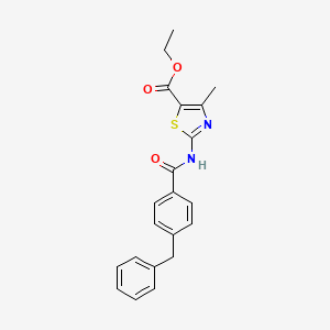 B2480056 Ethyl 2-[(4-benzylbenzoyl)amino]-4-methyl-1,3-thiazole-5-carboxylate CAS No. 361470-91-9