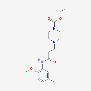 molecular formula C18H27N3O4 B248006 Ethyl 4-[3-(2-methoxy-5-methylanilino)-3-oxopropyl]-1-piperazinecarboxylate 