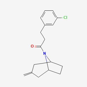 B2480066 3-(3-chlorophenyl)-1-((1R,5S)-3-methylene-8-azabicyclo[3.2.1]octan-8-yl)propan-1-one CAS No. 2310015-55-3
