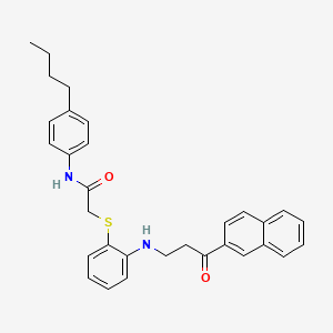 N-(4-butylphenyl)-2-[(2-{[3-(2-naphthyl)-3-oxopropyl]amino}phenyl)sulfanyl]acetamide