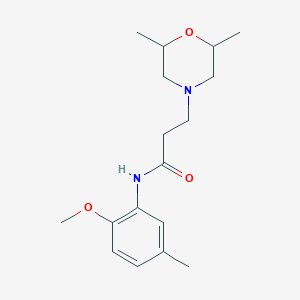 molecular formula C17H26N2O3 B248007 3-(2,6-dimethylmorpholin-4-yl)-N-(2-methoxy-5-methylphenyl)propanamide 