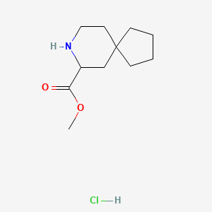 molecular formula C11H20ClNO2 B2480073 Methyl 8-azaspiro[4.5]decane-9-carboxylate;hydrochloride CAS No. 2490405-95-1