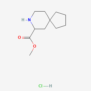 molecular formula C11H20ClNO2 B2480073 甲基8-氮杂螺[4.5]癸烷-9-羧酸酯；盐酸盐 CAS No. 2490405-95-1