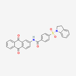 molecular formula C29H20N2O5S B2480075 4-(2,3-dihydroindol-1-ylsulfonyl)-N-(9,10-dioxoanthracen-2-yl)benzamide CAS No. 441290-12-6