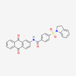 4-(2,3-dihydroindol-1-ylsulfonyl)-N-(9,10-dioxoanthracen-2-yl)benzamide