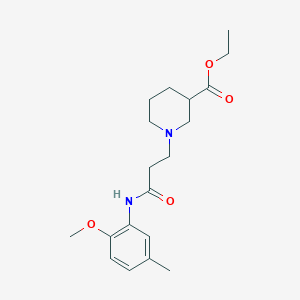 molecular formula C19H28N2O4 B248008 Ethyl 1-[3-(2-methoxy-5-methylanilino)-3-oxopropyl]-3-piperidinecarboxylate 