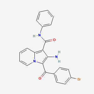 molecular formula C22H16BrN3O2 B2480082 2-amino-3-(4-bromobenzoyl)-N-phenylindolizine-1-carboxamide CAS No. 896172-79-5