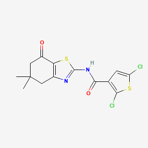molecular formula C14H12Cl2N2O2S2 B2480084 2,5-dichloro-N-(5,5-dimethyl-7-oxo-4,5,6,7-tetrahydrobenzo[d]thiazol-2-yl)thiophene-3-carboxamide CAS No. 476643-32-0