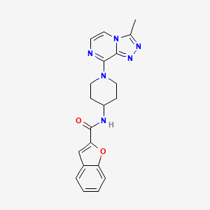 molecular formula C20H20N6O2 B2480085 N-(1-(3-甲基-[1,2,4]三唑并[4,3-a]吡嗪-8-基)哌啶-4-基)苯并呋喃-2-甲酰胺 CAS No. 2034533-03-2