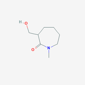molecular formula C8H15NO2 B2480088 3-(Hydroxymethyl)-1-methylazepan-2-one CAS No. 2031268-78-5