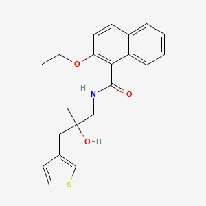 molecular formula C21H23NO3S B2480089 2-乙氧基-N-{2-羟基-2-[(噻吩-3-基)甲基]丙基}萘酰胺 CAS No. 2097860-61-0