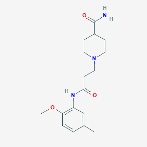 molecular formula C17H25N3O3 B248009 1-[3-(2-Methoxy-5-methylanilino)-3-oxopropyl]-4-piperidinecarboxamide 