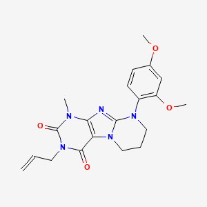 molecular formula C20H23N5O4 B2480092 9-(2,4-dimethoxyphenyl)-1-methyl-3-prop-2-enyl-7,8-dihydro-6H-purino[7,8-a]pyrimidine-2,4-dione CAS No. 876900-46-8