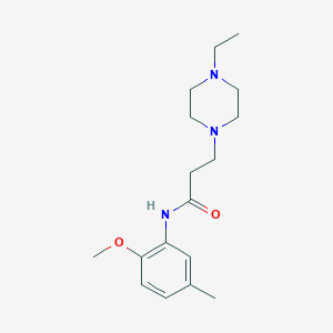 molecular formula C17H27N3O2 B248010 3-(4-ethylpiperazin-1-yl)-N-(2-methoxy-5-methylphenyl)propanamide 