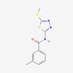 molecular formula C11H11N3OS2 B2480100 3-methyl-N-(5-methylsulfanyl-1,3,4-thiadiazol-2-yl)benzamide CAS No. 393566-41-1