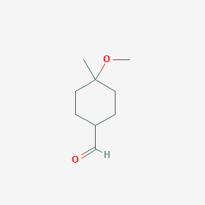 molecular formula C9H16O2 B2480101 4-Methoxy-4-methylcyclohexane-1-carbaldehyde CAS No. 1637310-67-8