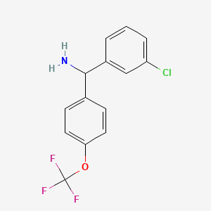 (3-Chlorophenyl)[4-(trifluoromethoxy)phenyl]methanamine