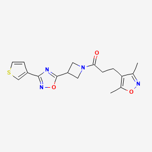 3-(3,5-Dimethylisoxazol-4-yl)-1-(3-(3-(thiophen-3-yl)-1,2,4-oxadiazol-5-yl)azetidin-1-yl)propan-1-one