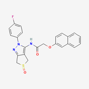 molecular formula C23H18FN3O3S B2480120 N-(2-(4-fluorophenyl)-5-oxido-4,6-dihydro-2H-thieno[3,4-c]pyrazol-3-yl)-2-(naphthalen-2-yloxy)acetamide CAS No. 1020478-30-1