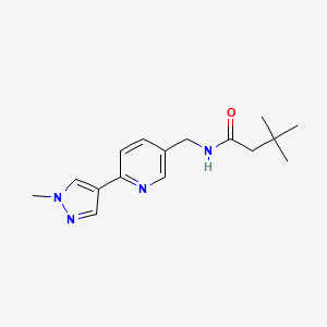 molecular formula C16H22N4O B2480122 3,3-dimethyl-N-((6-(1-methyl-1H-pyrazol-4-yl)pyridin-3-yl)methyl)butanamide CAS No. 2034535-52-7