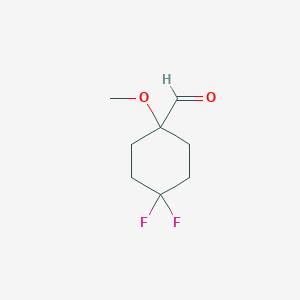 molecular formula C8H12F2O2 B2480130 4,4-二氟-1-甲氧基环己烷-1-甲醛 CAS No. 2110028-13-0