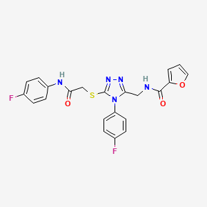 N-[[5-[2-(4-fluoroanilino)-2-oxoethyl]sulfanyl-4-(4-fluorophenyl)-1,2,4-triazol-3-yl]methyl]furan-2-carboxamide