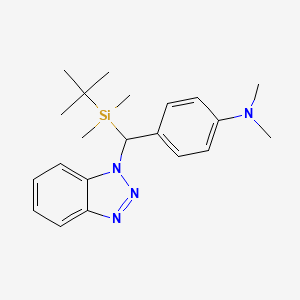molecular formula C21H30N4Si B2480141 4-[benzotriazol-1-yl-[tert-butyl(dimethyl)silyl]methyl]-N,N-dimethylaniline CAS No. 162088-01-9
