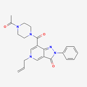 molecular formula C22H23N5O3 B2480146 7-(4-acetylpiperazine-1-carbonyl)-5-allyl-2-phenyl-2H-pyrazolo[4,3-c]pyridin-3(5H)-one CAS No. 921781-83-1