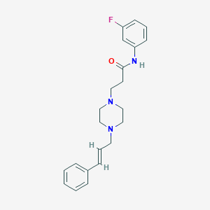 molecular formula C22H26FN3O B248015 N-(3-fluorophenyl)-3-{4-[(2E)-3-phenyl-2-propenyl]-1-piperazinyl}propanamide 