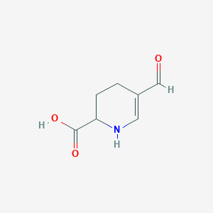 molecular formula C7H9NO3 B2480162 5-Formyl-1,2,3,4-tetrahydropyridine-2-carboxylic acid CAS No. 2253639-09-5