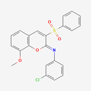 (Z)-3-chloro-N-(8-methoxy-3-(phenylsulfonyl)-2H-chromen-2-ylidene)aniline