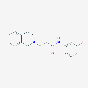 molecular formula C18H19FN2O B248017 3-(3,4-dihydro-2(1H)-isoquinolinyl)-N-(3-fluorophenyl)propanamide 