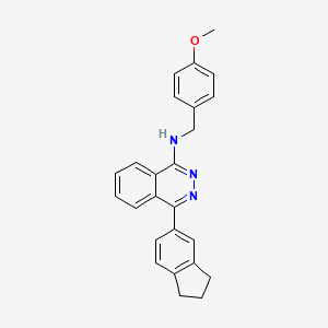 4-(2,3-dihydro-1H-inden-5-yl)-N-[(4-methoxyphenyl)methyl]phthalazin-1-amine