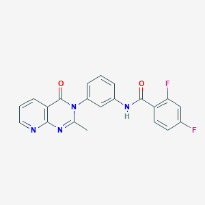 molecular formula C21H14F2N4O2 B2480173 2,4-二氟-N-[3-(2-甲基-4-氧代吡啶[2,3-d]嘧啶-3-基)苯基]苯甲酰胺 CAS No. 921564-84-3