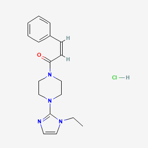 molecular formula C18H23ClN4O B2480174 (Z)-1-(4-(1-ethyl-1H-imidazol-2-yl)piperazin-1-yl)-3-phenylprop-2-en-1-one hydrochloride CAS No. 1185238-81-6