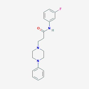 molecular formula C19H22FN3O B248018 N-(3-fluorophenyl)-3-(4-phenylpiperazin-1-yl)propanamide 