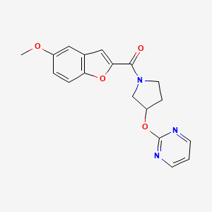 (5-Methoxybenzofuran-2-yl)(3-(pyrimidin-2-yloxy)pyrrolidin-1-yl)methanone