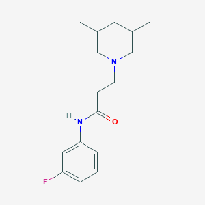molecular formula C16H23FN2O B248019 3-(3,5-dimethylpiperidin-1-yl)-N-(3-fluorophenyl)propanamide 