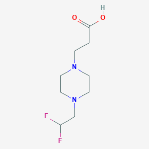 molecular formula C9H16F2N2O2 B2480200 3-[4-(2,2-Difluoroethyl)piperazin-1-yl]propanoic acid CAS No. 1182922-40-2