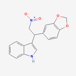 molecular formula C17H14N2O4 B2480201 3-[1-(1,3-benzodioxol-5-yl)-2-nitroethyl]-1H-indole CAS No. 380192-83-6