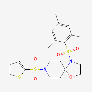 B2480202 4-(Mesitylsulfonyl)-8-(thiophen-2-ylsulfonyl)-1-oxa-4,8-diazaspiro[4.5]decane CAS No. 903306-83-2