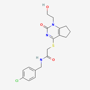 N-(4-chlorobenzyl)-2-((1-(2-hydroxyethyl)-2-oxo-2,5,6,7-tetrahydro-1H-cyclopenta[d]pyrimidin-4-yl)thio)acetamide